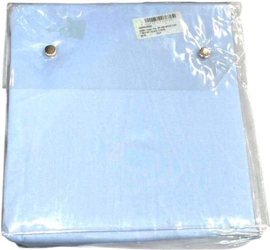 Das Home Duvet Cover Cotton Satin Super King 220x240 Line Blue/Orange