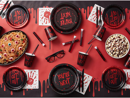 Party Tablecover Black Print Dripping Blood