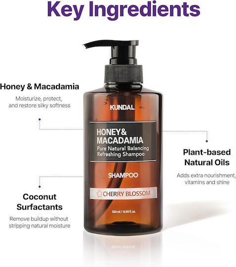 Kundal Honey & Macadamia Nature Шампоан Amber Vanilla 500мл