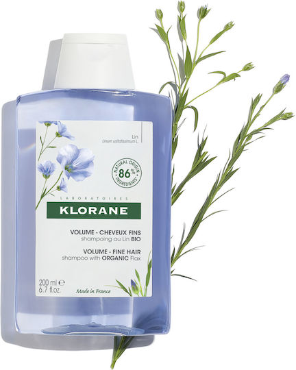 Klorane Linum Σαμπουάν Όγκου για Εύθραυστα Μαλλιά 200ml