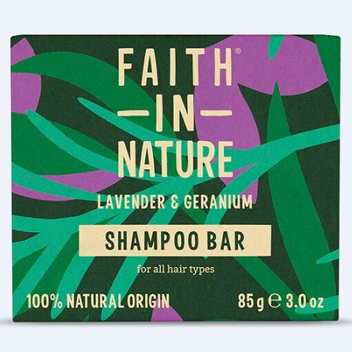 Faith in Nature Лавандула и Гераниум Solid Шампоан Възстановяване/Подхранване за Всички Типове Коса 85гр