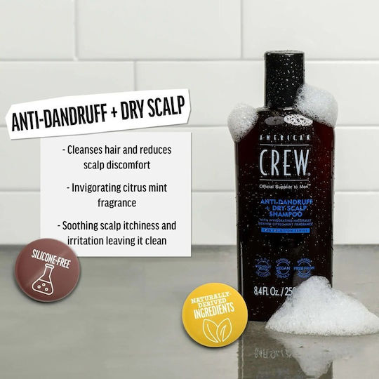 American Crew Shampoos Against Dandruff & Dry Scalp for All Hair Types 250ml