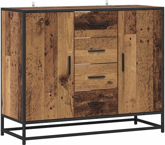 Wooden Sideboard Gebeiztes Holz 92x35x76cm