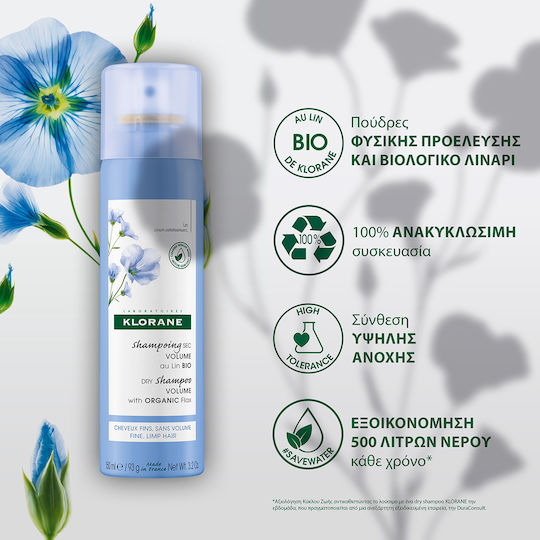 Klorane Linum Dry Shampoos for All Hair Types 150ml