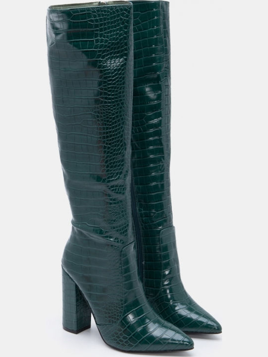 Women's Boots with High Heel Green