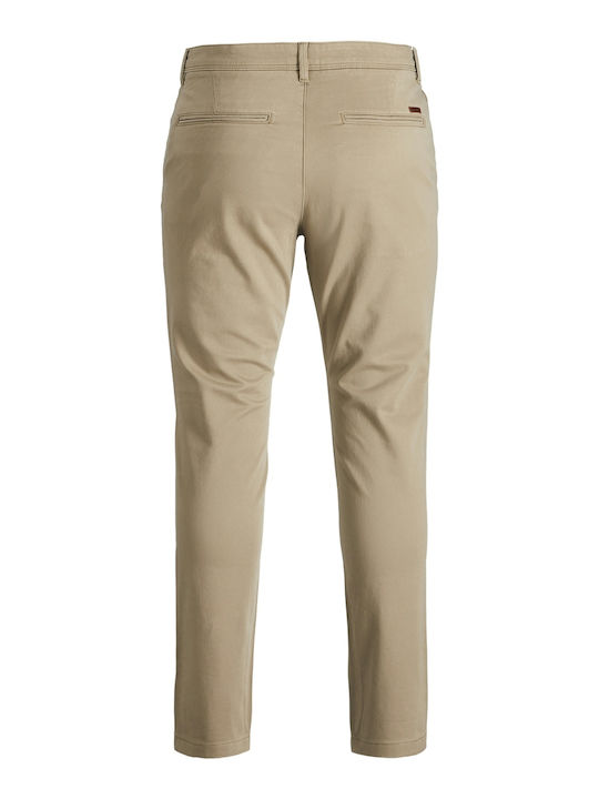 Men's Chino Trousers Elastic Slim Fit Beige