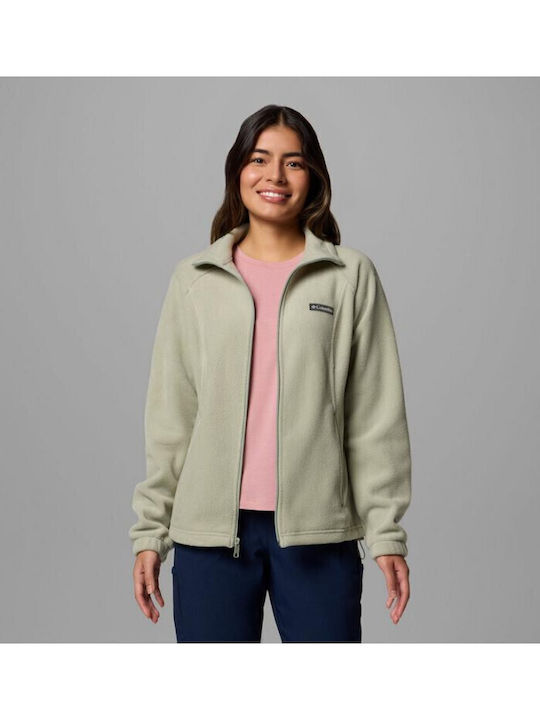 Benton Springs Voll Fleece Damen Strickjacke mit Reissverschluss Safari