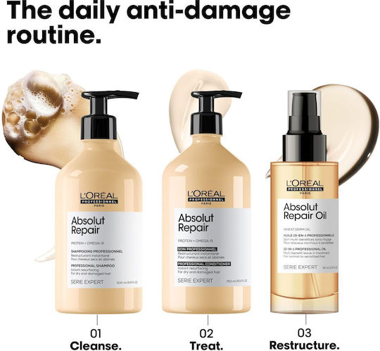 L'Oréal Professionnel Absolut Repair Sampon De Par Reconstrucție/Hrană Și Hidratare Pentru Păr Uscat 500ml