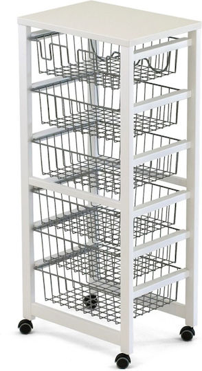Arredamenti Italia Troler de Bucătărie Metalic Alb 46x46x102cm