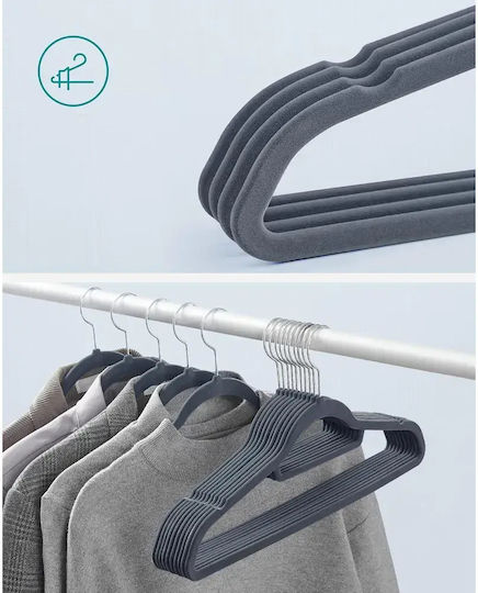 Songmics Agățătoare de Haine pentru Pantaloni Metalică Gri 20 Bucăți