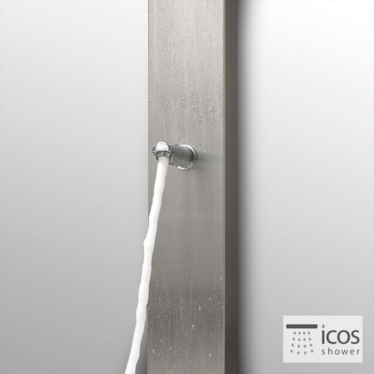 Icos Душ за басейн Сребрист