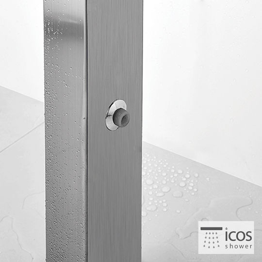 Icos Душ за басейн Сребрист