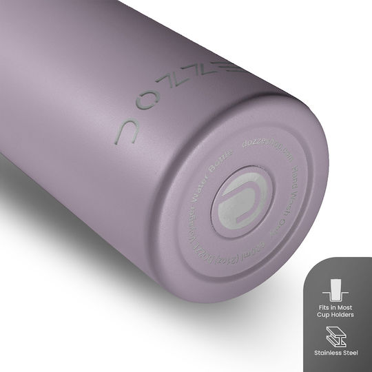 Dozze Monochrome Edition Thermos Bottle Stainless Steel BPA Free 620ml Mauve Purple with Straw and Handle
