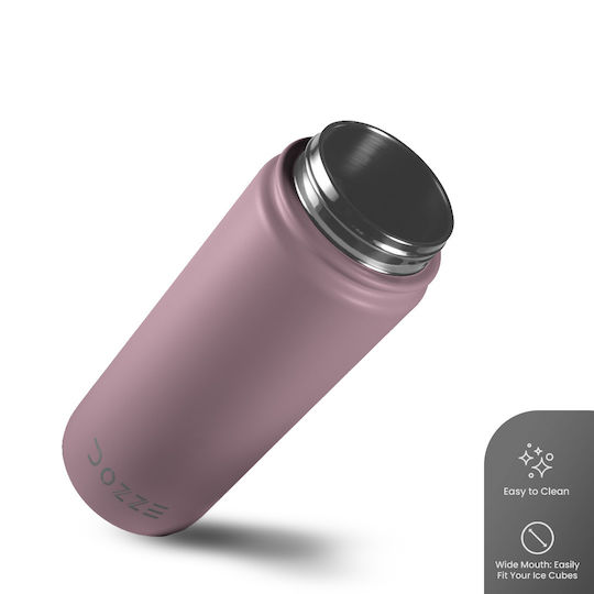 Dozze Monochrome Edition Thermos Bottle Stainless Steel BPA Free 530ml Creamy Pink With Straw