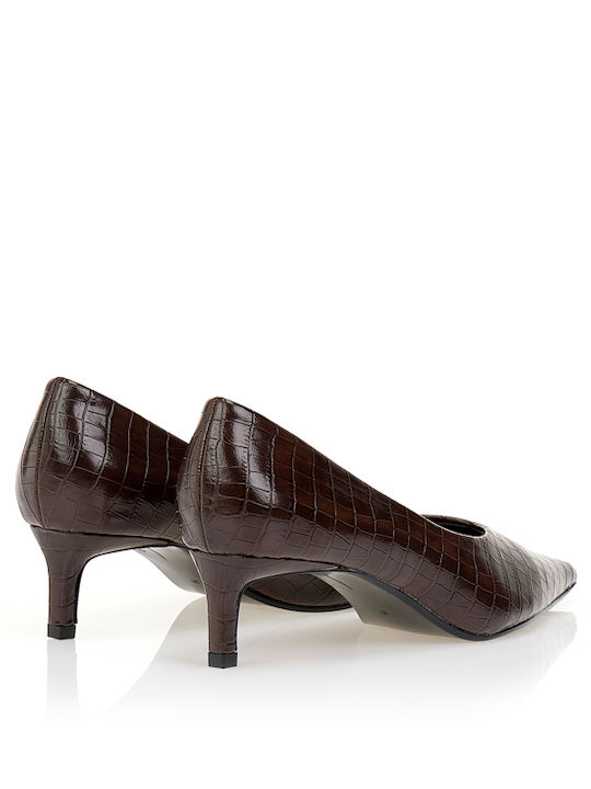 Heels with Medium Heel Animal Print Brown