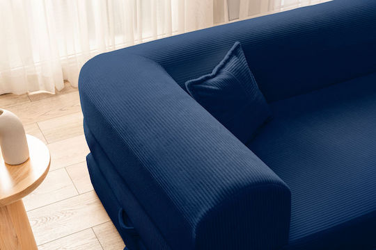 Legom Eco Corner Couch Bed Artificial Leather Navy Blue