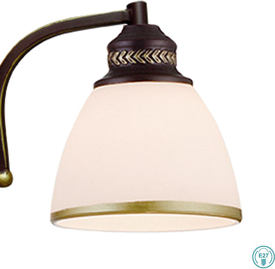 Viokef Clair Classic Lamp Wall with Socket E27 Brown 13.5x13.5x200cm