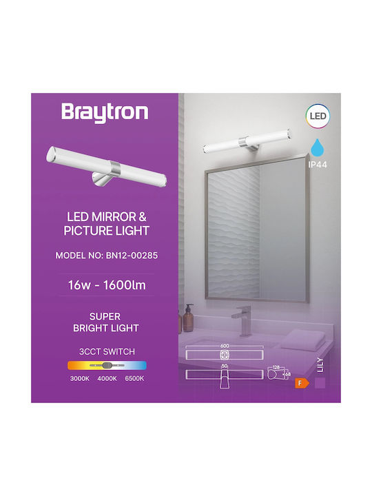 Braytron Lamp Wall Silver 60x6.8x12.8cm