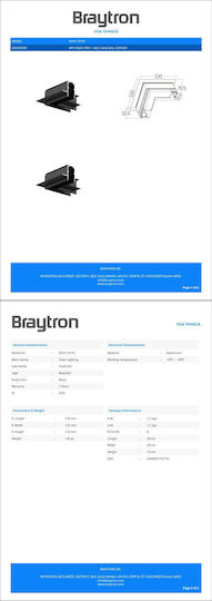 Braytron Σύνδεσμος Ράγας για Φωτιστικά Μαύρος BY41-10101