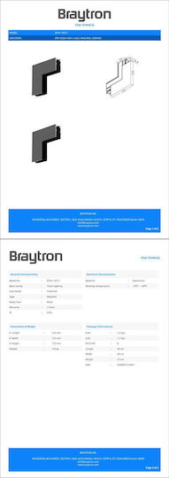 Braytron Σύνδεσμος Ράγας για Φωτιστικά Μαύρος BY41-10211