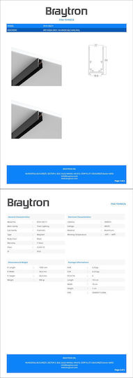 Braytron Ράγα Στερέωσης για Φωτιστικά Μαύρη BY41-00211