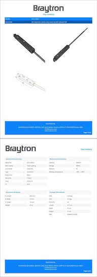 Braytron Σύνδεσμος Ράγας για Φωτιστικά Μαύρος BY41-90031