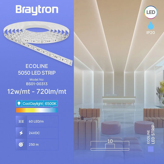 Braytron LED-Streifen 24V Kaltweiß Licht 5m Typ SMD5050