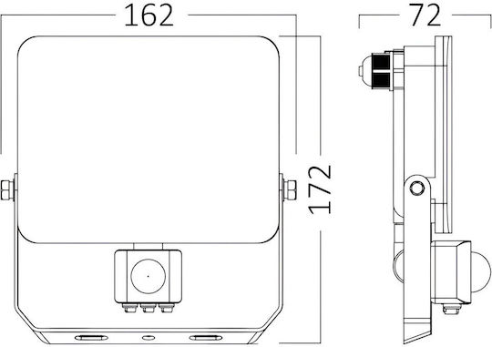 Braytron Στεγανός Προβολέας LED 30W Ρυθμιζόμενο Λευκό IP65