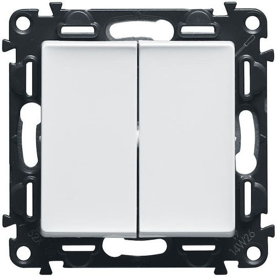 Legrand Valena Life Recessed Two-Way Electrical Wall Switch Without Frame White
