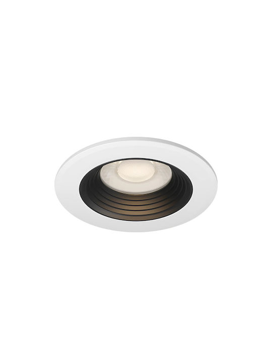 Braytron Χωνευτό Σποτ με Ενσωματωμένο LED και Θερμό Λευκό Φως Λευκό 1τμχ