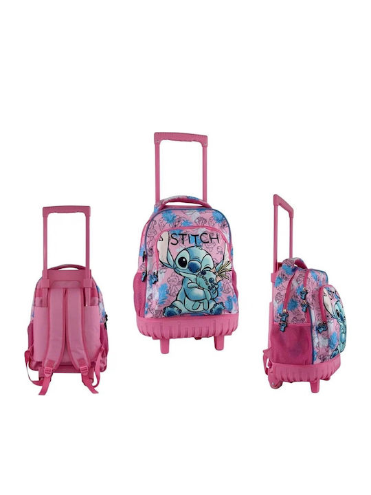 Disney Stitch Doll Σχολική Τσάντα Τρόλεϊ Ροζ 33 x 22 x 44εκ