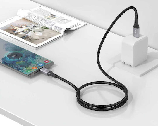 DeTech DeTech USB Type-C Cable Male Black 1m