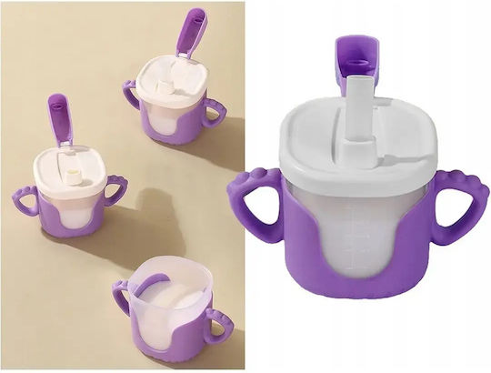 Verk Group Детско Пиенце с Дръжки и Сламка от Силикон Лилаво 300ml