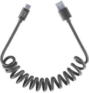 Cablu Spiral USB-A la USB-C 1.2 M Negru
