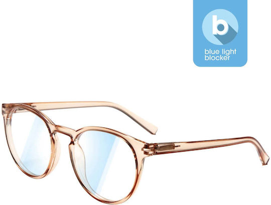 Looplabb Blaulichtblockierende Brillen Papillon Kristall Champagner Grad 1.5