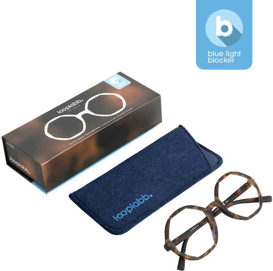 Looplabb Lolita Schildpatt Blaulichtblockierende Brillen Grad 3