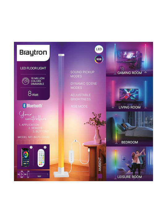 Braytron Флуоресцентна Лампа За Под Y158xД13см Бяла
