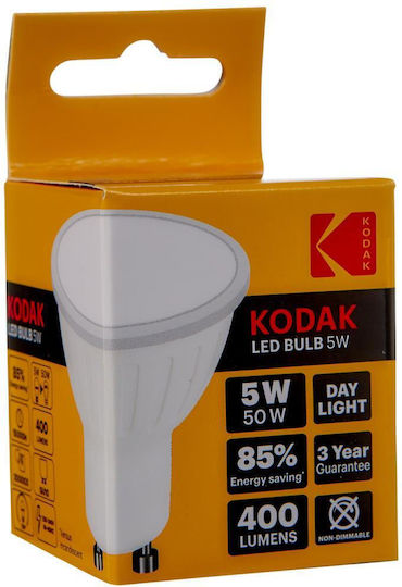 Kodak LED Лампа 5W За Накрайник GU10 И Форма MR16 Хладно Бяло 400 Лумени