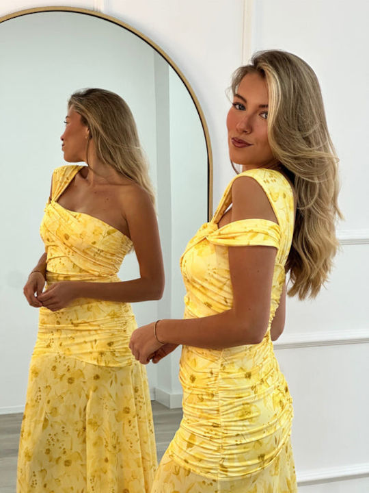Sommer Maxi Damenkleid für Hochzeit - Taufe Gelbe