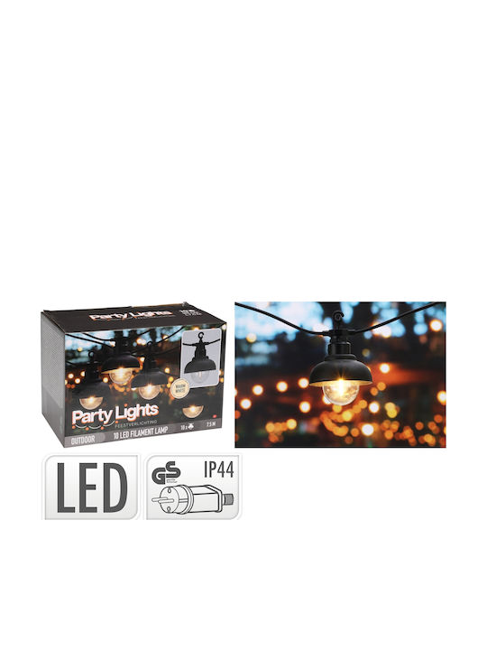 Στεγανή Γιρλάντα Φωτισμού LED 3m με 10 Λάμπες