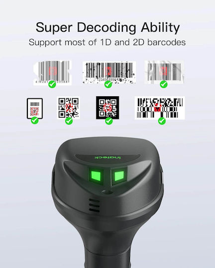 Inateck Handheld-Drahtlos-Scanner mit Lesbarkeit 1D Barcodes N6008_Grau