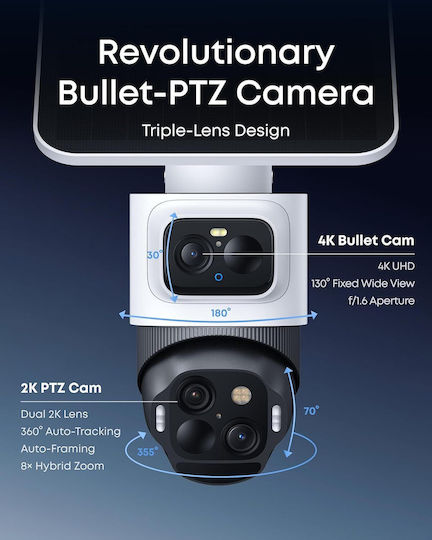 Eufy Eufy Kameraüberwachungssystem mit 1 Drahtloser IP Kamera 8MP und Steuerzentrale