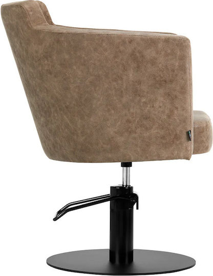 Hair Salon Chair Brown with Adjustable Height and Hydraulic Lifting