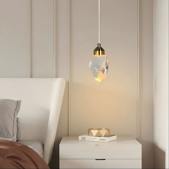 Verstellbare Deckenleuchte Gold LED mit Warmweißem Licht mit Kristallen PA-121-GOLD