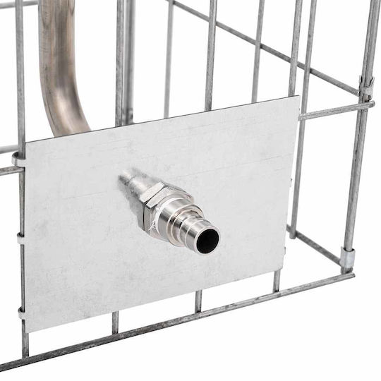 vidaXL Gabion Faucet Garden Fencing Supply 25x25x100cm 4 Pieces Silver