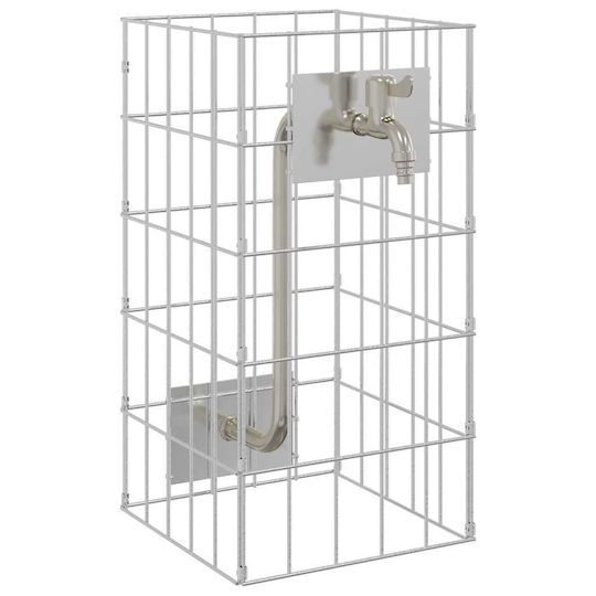 vidaXL Gabion Fence Post Garden Fencing Supplies 25x25x50cm 4 Pieces Silver