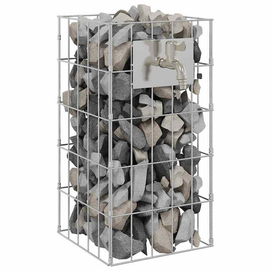 vidaXL Gabion Fence Post Garden Fencing Supplies 25x25x50cm 4 Pieces Silver