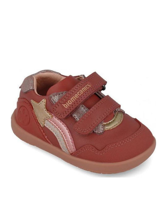 Kids Sneakers High Anatomic with Hook & Loop Closure Burgundy