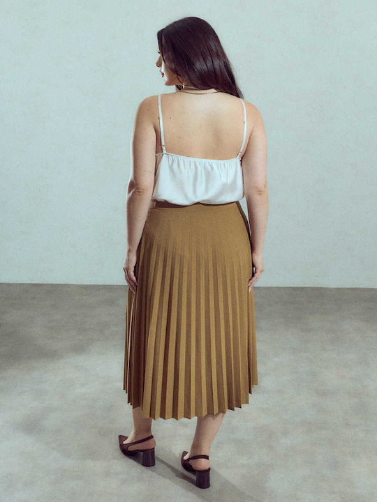 Celestino Damenrock Midi Plissiert Loose Fit Hellblau