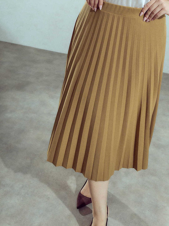 Celestino Damenrock Midi Plissiert Loose Fit Hellblau